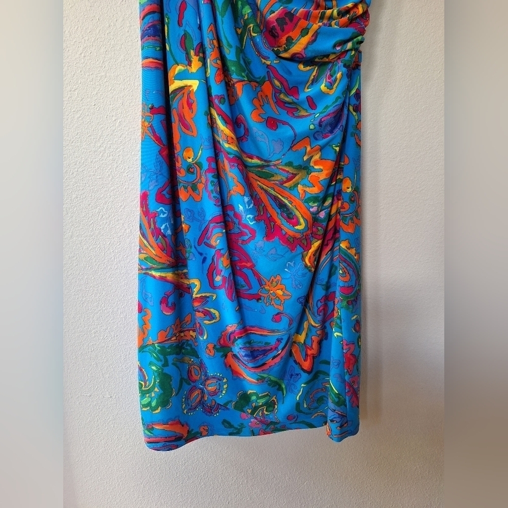 Lauren Ralph Lauren Womens One Shoulder Stretchy Knee-length Dress Size 4 - Picture 5 of 7